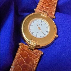 jazz Paris Gold Tone Classic Slim Minimalisitc Women's Watch